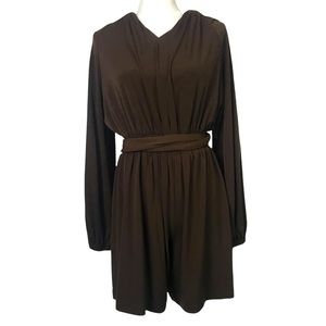 Muse Exclusively for Boston Proper Brown Long Sleeve Knit Romper.